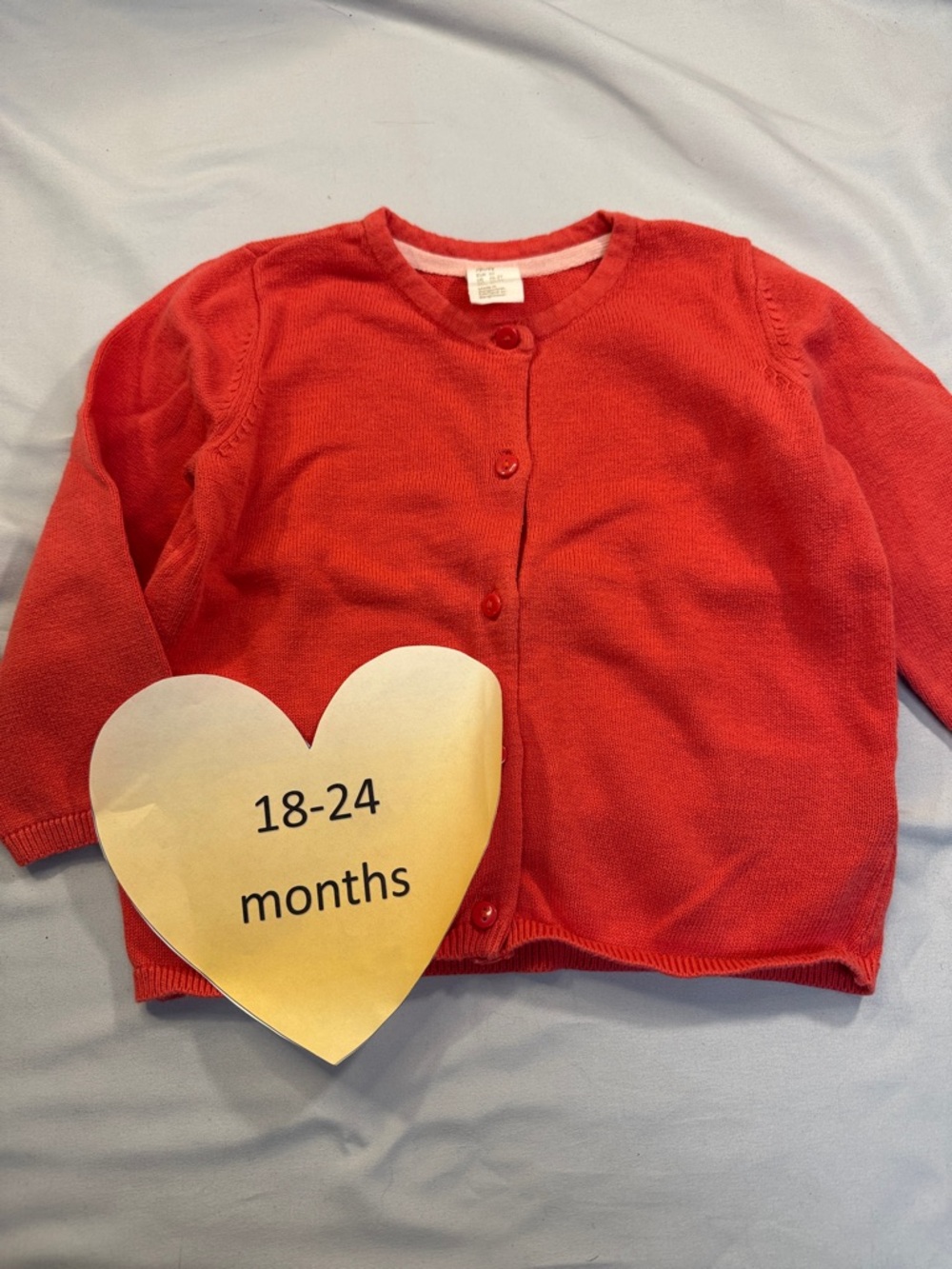 H&M - long sleeve knit button down cardigan. Size 18 to  24 months